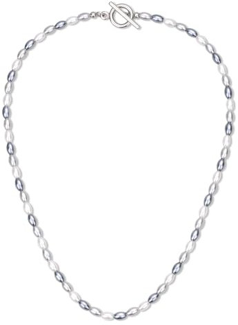 GAVU Collana Girocollo da Donna, Collana Donna di Perle Tre Colori Chiusura OT 40cm