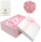 Ribbon Gift Boxes With Lids, Luxury Present Box, Bow Foldable Gift Box, Wedding Gift Box With Card and Shredded Paper, Empty Gift Boxes for Birthdays, Weddings, Anniversaries (Pink White)