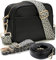 Lily England Crossbody Bag für Damen Schwarz mit breiter Gurt & extra Kette - Premium Umhängetasche aus veganem Leder gemacht - Sichere Crossbag mit großen Reißverschlussfächern