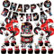 Doyomtoy Drum Musik-Rockmusik Ball Theme Party Supplies - 32 Stück Set Mit Birthday Banner, Cupcake Toppers, Ballons für Rock DJ Thema Geburtstag Babyparty Dekoration