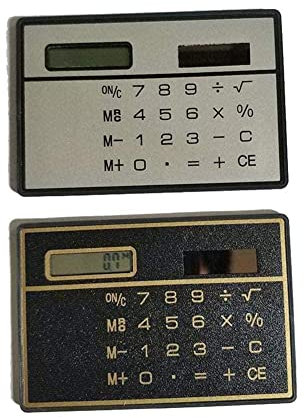 Winkeabuy Calcolatrice ultra sottile mini carta di credito 8 cifre portatile solare calcolatrice tascabile