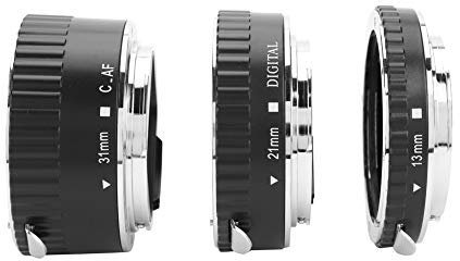 Adaptador Macro Automático de Lente Montaje de Metal Montaje de Cámara de Metal Adaptador de Accesorios de Fotografía Macro Juego de Tubos de Extensión Macro para Montaje, Kit de