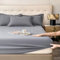 Beydodo Spannbetttuch Boxspringbett 150x200, Spannbettlaken Baumwolle Einfarbig Spannbetttuch Winter Warm Grau (mit 2 Kissenbezüge 48x74CM)
