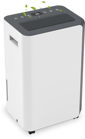 Vonia Deshumidificador 16L/24H - Deshumidificadores por Debajo de 45 dB con Ruedas - Cobertura de Hasta 50 m² - Adecuado para Sala de Estar, Dormitorio, Baño, Sótano - Blanco