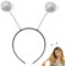 TAXTYHRE Alien Stirnband, Alien Haarreif, Alien Glitzer Kopfschmuck, Alien Kostümstirnband, Alien Kopfschmuck mit Kugeln, für Erwachsene Kinder Halloween, Faschings Kostüm Zubehör (Silber)