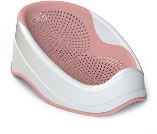BABYLON DOLPHIN Badewannensitz Baby Ab 0-6 Monate – Ergonomisches Kinder Badewanne – Hypoallergen, Schimmelresistent, Rutschfest – Babysitz Badewanne & Baby Bathtub – Badewanne für dusche – Rosa