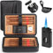 Marvero Leder Zigarrenhumidor Reise Set mit Hygrometer & Befeuchter - Tragbarer Reise Humidor für 6 Zigarren,3-in-1 Zigarrenanzünder, V-Cutter & Punzierer