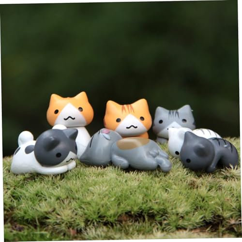 6pcs Mini -Katzen -Figuren Set, niedliche Bonsai PVC Mini -Katzen, DIY Miniaturkatze Figuren für Hausgartendekoration PLANT TOTS BONSAI BRÜFUNGEN Kuchen Toper, Mini -Katzen, Mini -Katzenfiguren Figur