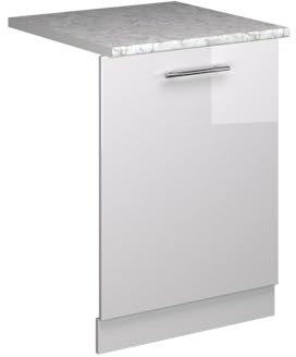 Vicco Panel Frontal del lavavajillas Fame-Line, Blanco Alto Brillo, 60 cm, ET Mármol