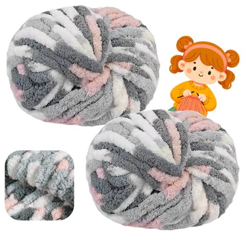 Dicke Wolle Garn 500 g ca.54 m, Milchig Weiß Chunky, Grobstrick Weiches Wollgarn für Decke, XXL Riesen Wolle Perfekt zum Weben von Schals Mützen Haustier Nest (A23-Kätzchen)