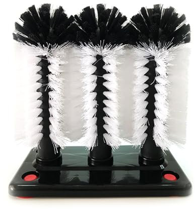 Water Bottle Cleaning Brush Glass Cup Washer With Suction Base 3 Head Bristle Brush For Home Kitchen Sink Tools