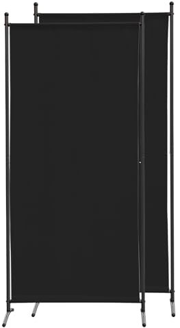 Angel Living Paravent 2 Teilig 162 x 180cm Raumteiler Trennwand Innen Faltbarer Raumteiler Sichtschutzwand Innen für Garten Terrasse Balkon (Schwarz)