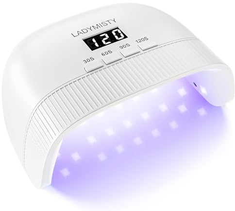 LadyMisty UV Nail Lamp - Fast Drying, UV Light for Gel Nails with 30 Dual Lamp Beads, 4 Timer, LCD Display, Energy Efficient LED Nails Light for Home & Salon