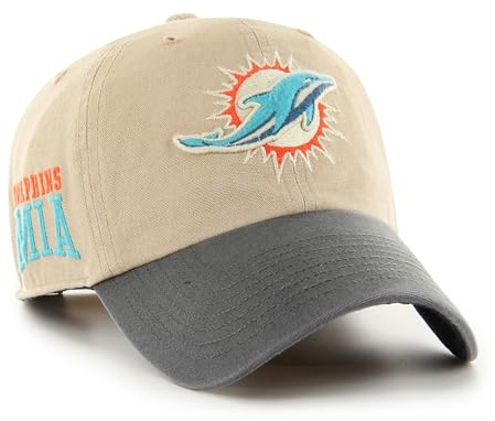 47 Miami Dolphins NFL Ashford Snap Clean Up Unisex Baseballkappe - Khaki