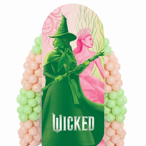 Star Cutouts SC4619 Wicked Glinda & Elphaba Logo Backdrop Lifesize Cardboard Cutout 185cm – Official Wicked Party Decoration, Birthday Display & Photo Backdrop