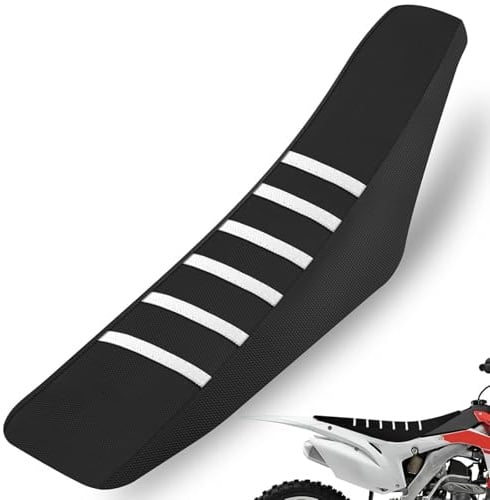 Universal-Sitzbezug für Dirt Bike, Motorrad, Motorcross Enduro, Weiß gestreift