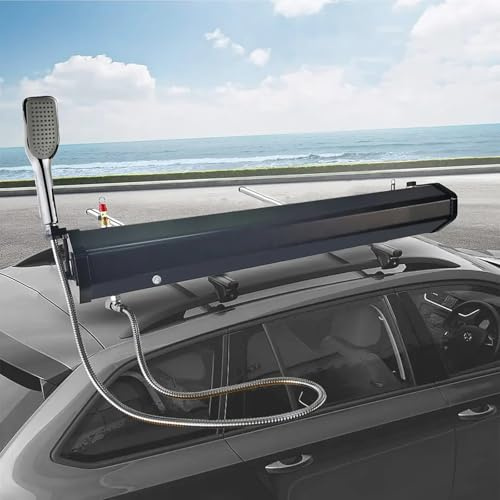 zxmeimm Douche Camping, Douche Solaire Exterieure,Réservoir d'eau sous Pression, Montage sur Barres de Toit des Véhicules Tout-Terrain, des Pick-Ups et des SUVs etc 20L