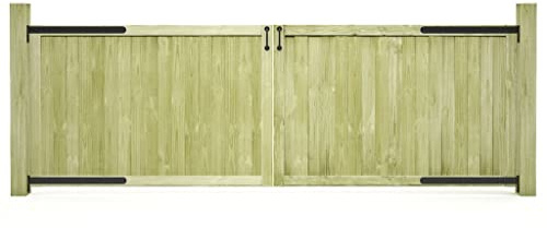 Mokuyary Gartentore 2 STK. 300 x 100 cm Imprägniertes Kiefernholz Gartenpforte Gartentür Zauntür Bauerntor für Staketenzaun