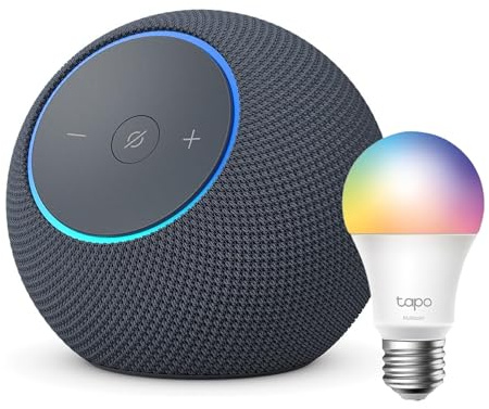 Amazon Echo Dot Max (última generación) | Grafito + Tapo L530EA Bombilla LED Inteligente (E27), Compatible con Alexa - Kit de inicio de Hogar digital