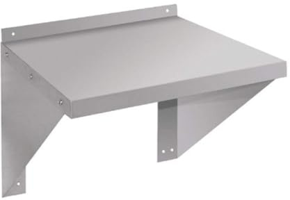 Quattro Stainless Steel Microwave Oven Wall Shelf 530mm Wide | 2 Wall Brackets Included | Commercial Kitchen & Catering | Polished Finish | 2 Year Warranty | Flat Pack | For Any Catering Use