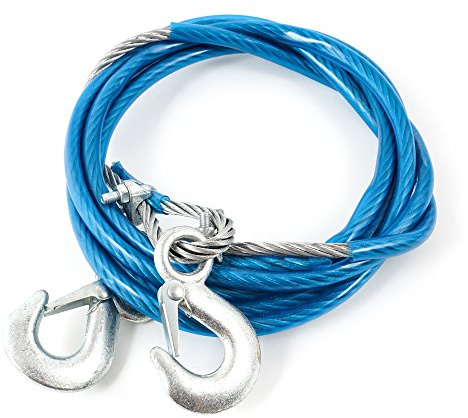 DIYI Heavy Duty Towing Rope with 2 Hooks 4 Meters 3 Tons Perfect for Pulling a Car, Trucks, Boat, Removing Bushes or Tree Branches