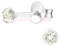 Bungsa Kristall-Ohrstecker mit echtem Kristall LA CRYSTALE 3mm 925 Silber Damen - Silver Shade