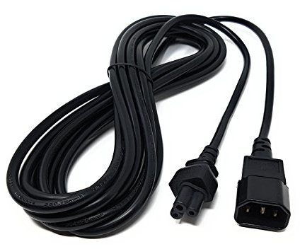 MainCore 5m long IEC C14 (Kettle) to C5 (Cloverleaf) Cable Power Lead Socket to Plug Adapter, Converter, Extension, Extender, Cord Male to Female Up To 250v