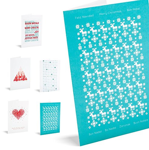 UNICEF - Pack mit 10 Weihnachtskarten,Red Teal