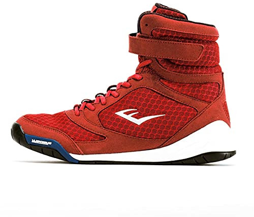 Everlast New Elite High Top Boxing Shoes - Black, Blue, Red (6 D(M) US, Red)