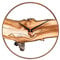 huamet Holz Wanduhr WUHRZEL, Apfelbaum mit rostigem Metallring, rund - wahrhaftiges Unikat, geräuschlos ohne Ticken - Qualitätsprodukt Made in Südtirol - CH70-A-04