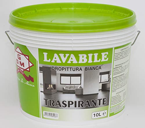 GDM Peinture à l'eau lavable respirante SF Blanc Peinture Murale Interieur 10 l