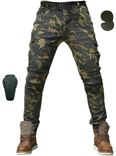Motorradhose Camouflage Jeans Freizeit Motorrad Motorrad Herren Offroad Outdoor Hose Mit Schutzausrüstung Knieschützer Biker Jeans Bequem