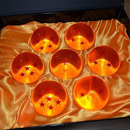 MEETOZ 7pcs Small 42mm Crystal Acrylic Resin Glass Ball with Gift Box Dragon Transparent Play Balls