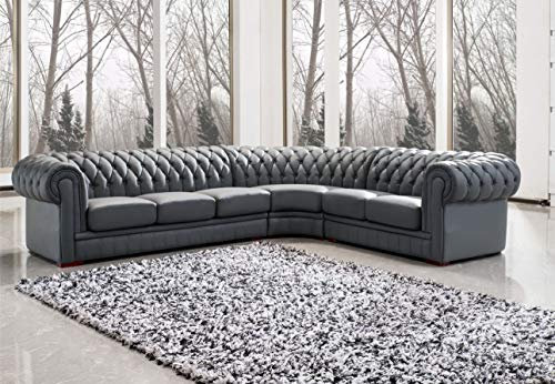 JVmoebel Chesterfield Ecksofa Sofa Couch Ledersofa Polster Eck Couch Garnitur Design #334