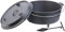 Rosenstein & Söhne Feuertopf: Dutch Oven aus Gusseisen mit Standfüßen, 2in1-Deckel & -Pfanne, 12 l (Dutch Oven & Zubehör, Schmor-Topf, Grillplatten)