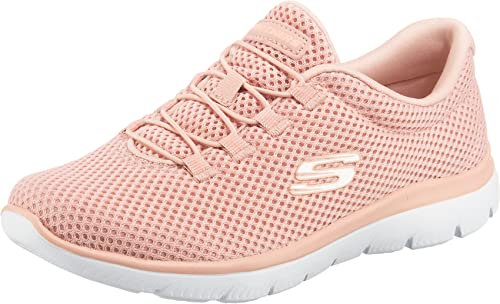 Skechers Damen Summits Sneaker, Rose Mesh/White Trim, 42 EU