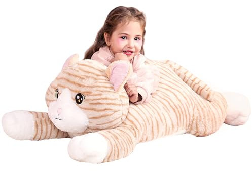 IKASA Groß Katze Kuscheltier Riesen Stofftier,78cm Gross Plüschtier Riesige Plüsch Spielzeug Flauschige Jumbo Plüschtiere,Geschenk für Kinder