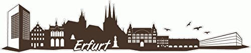 Skyline4u Erfurt Skyline Aufkleber Sticker Autoaufkleber City Gedruckt - 20x4,2cm braun