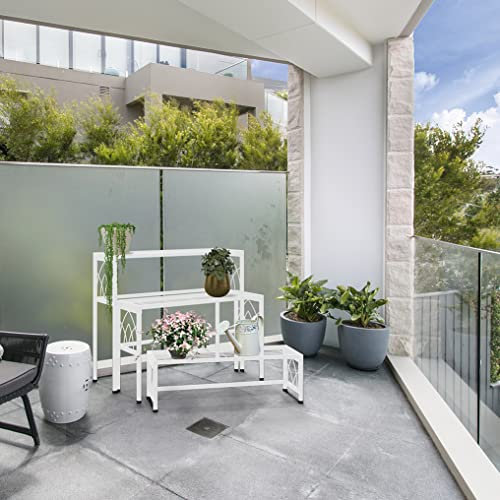 VegTrug Nesting Plant Stand, Set of 3 - White