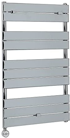 Milano Lustro 400W Chrome Flat Panel Electric Heated Towel Rail Thermostatic - 1000mm x 450mm