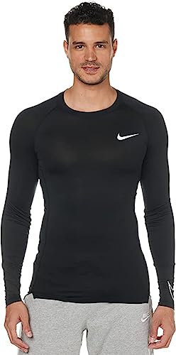NIKE Np Dri Fit Mock Longsleeve Shirt Black/White M