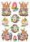 Ideen mit Herz Stickerbogen 3-D Relief-Sticker | Aufkleber | Hochwertig geprägt mit 3-D-Effekt | Din A4 Bogen mit verschiedenen Motiven (Fröhliche Osterhasen 04)