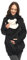 MijaCulture Veste de portage 3 en 1 - Pull de grossesse pour porte-bébé - Veste kangourou 4132, Noir , L