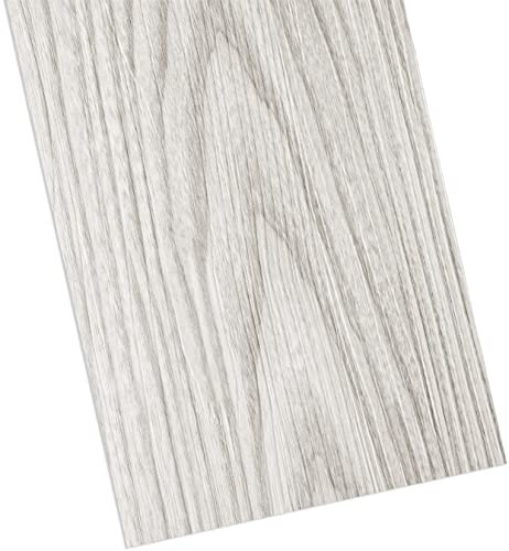 Livelynine 16 Fliesen PVC Fliesen Selbstklebend Holzoptik Weiß 90x15CM PVC Bodenbelag Fliesenoptik Weiß Abwaschbar Bodenfliesen Selbstklebend Holzoptik Bad Küche Klebefolie Boden Wand Schlafzimmer