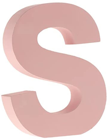 Folpus Hölzernes Rosa 26 Alphabet Und Buchstaben Festzelt Buchstaben Tür Hängezeichen für Kinder Kinderzimmer Kinderzimmer Dekorationen, S