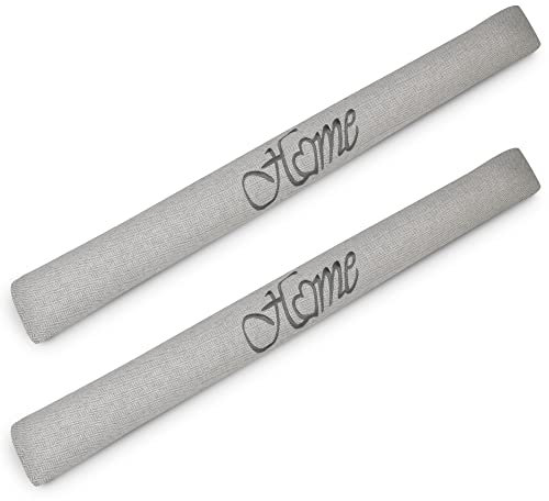 Beautissu 2er Set Zugluftstopper 90 cm lang Tuuli HO - Windstopper als Türvorleger, Haustür Rolle und Kälteschutz Luftstopper - Luftzugstopper Home Zugluft Stopper in Hellgrau