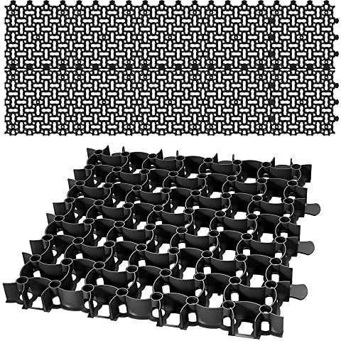 BigDean 10x Rasengitter Paddockplatte SCHWARZ 50x50 cm Rasenmatten Rasenwaben Kiesgitter Parkplatzrasen 2,5 m²