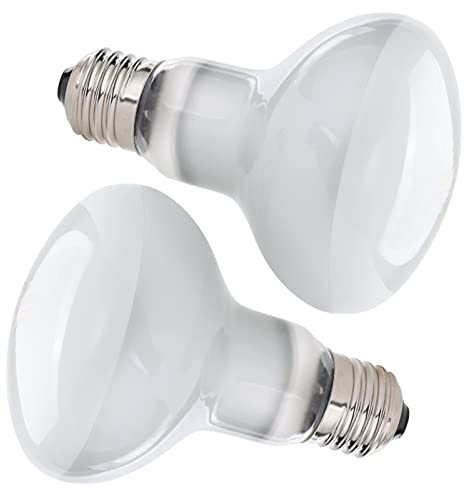 vsshe Schildkröte Wärmelampe,2 Stück 50W UVA Reptilien Wärmelampe E27 Dimmbar 220V Heizlampe Terrarium Vollspektrum Sonnenlampe Heizung für Schildkröte Schlange Eidechse Kakadu Chamäleon usw