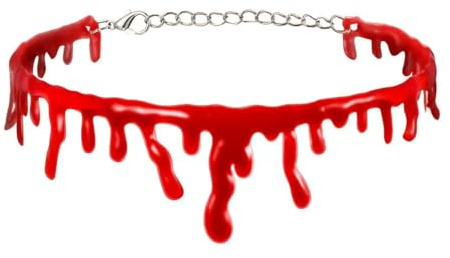 NAUZE Halloween Vampir Blut Choker Halskette Bluttropfen Halskette für Vampir Halloween Party Fasching, Kunststoff