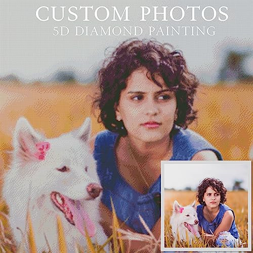 mnbhj Diamond Painting Eigenes Foto Personalisiert Diamond Painting Selber Erstellen,Personalisierte 5D Diamant Painting Eigenes Bilder ,Geschenke Haus Dekoration(30CM*40CM Quadratischer Diamant)